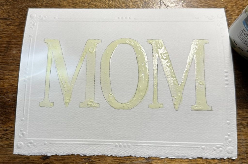 MOM card with Masking fluid