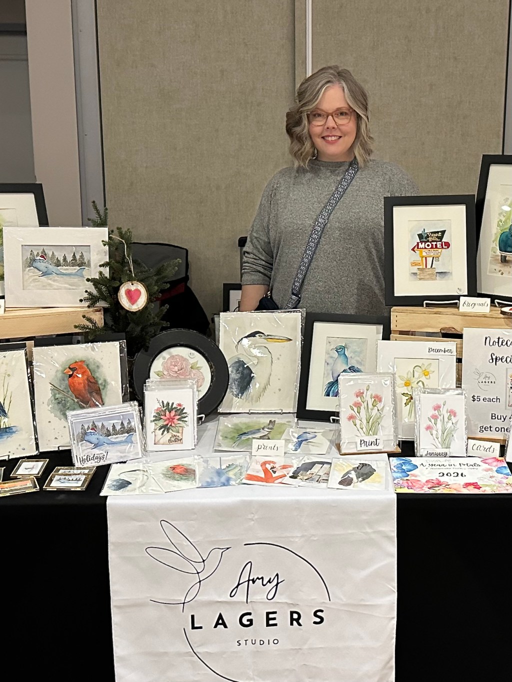 artist set up at an art market